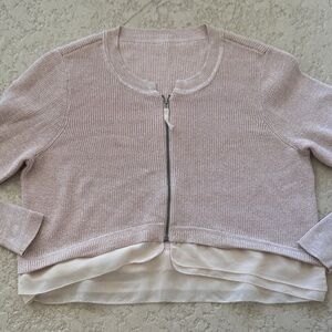 J. Jill Light Pink Zip-Up Cardigan